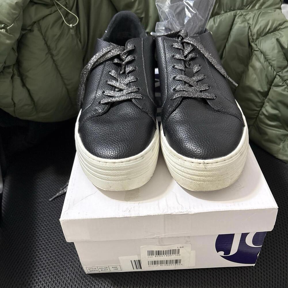Joy Performance Comfort Leather Sneaker Black With Sparkling Trim‎ 10 With Box